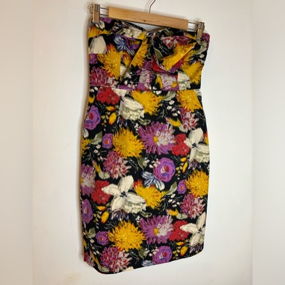 Anthropologie Moulinette Seurs Floral Bow Strapless Mini Dress - Picture 8 of 9